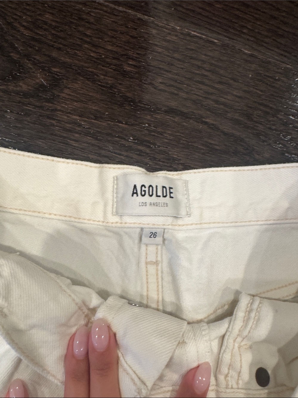 Agolde white jean shorts - Picture 2 of 4